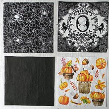 Papier - Gotický halloween-tématická sada servítok - 14699431_