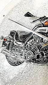 Hodiny - Ručne maľované hodiny motorka - Moto Edition - Yamaha - 14703035_