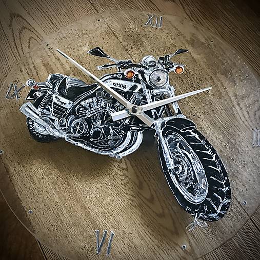 Ručne maľované hodiny motorka - Moto Edition - Yamaha