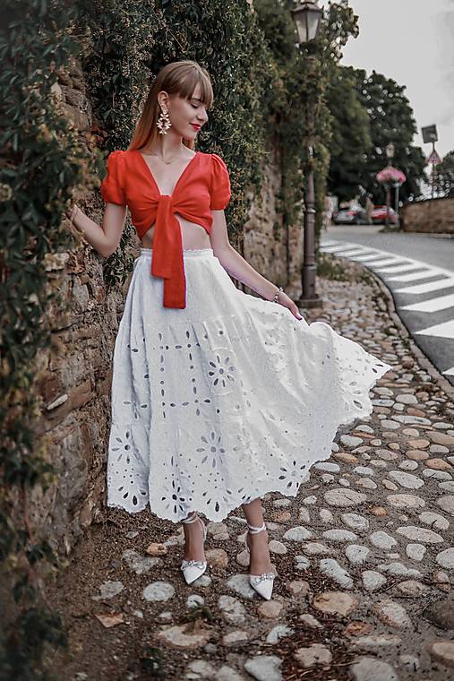 biela madeirová sukňa Očovianka