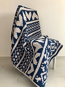 Úžitkový textil - Obojstranná deka 140x100cm z Alize Puffy More - zimný motív - 14703637_