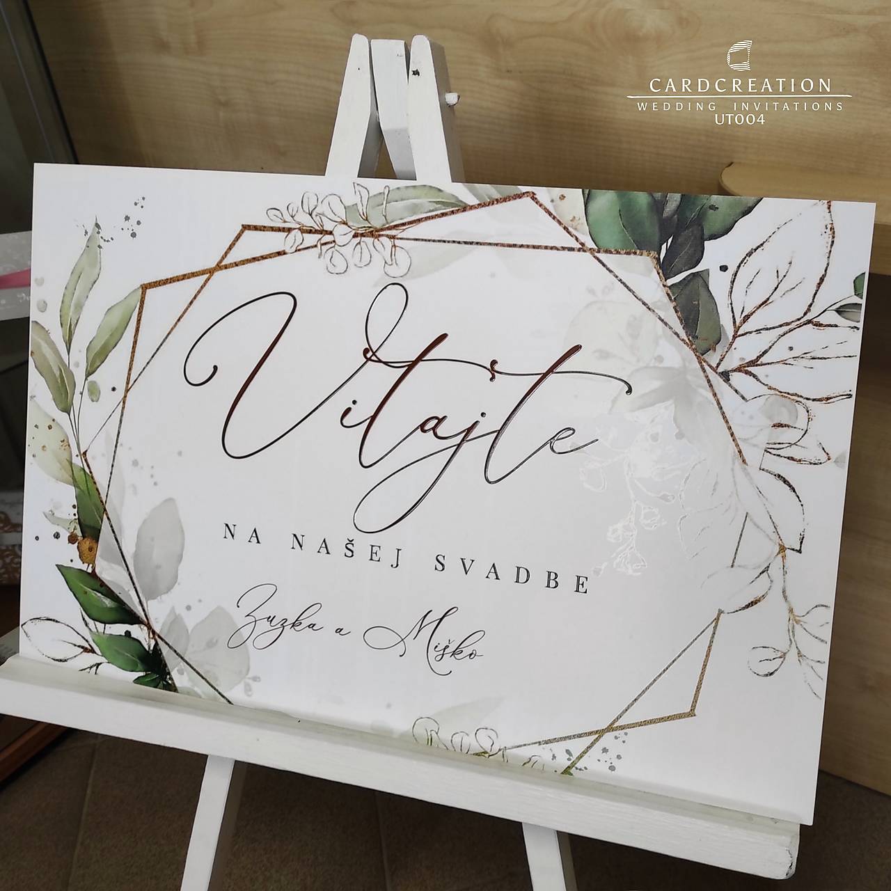 Svadobná uvítacia tabuľa UT004 (digitalna tlac 300g papier 70x50cm)