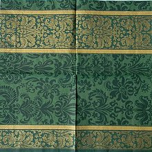 Papier - Zlato-zelené ornamenty-servítka - 14701323_