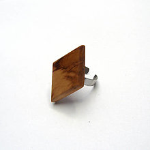 Prstene - Prsteň s dreveným očkom - jabloňový - 14703913_