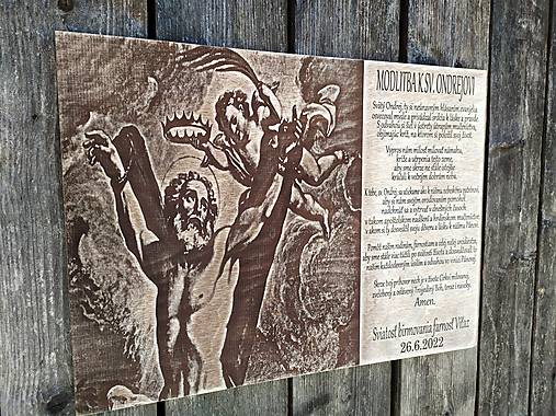 Dekorácie - Tabuľa svätý s modlitbou na mieru  - 14704378_