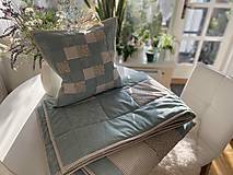 Úžitkový textil - patchwork mentolova  so smotanovou ( rôzne varianty veľkostí ) - 14706055_