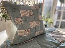 Úžitkový textil - patchwork mentolova  so smotanovou ( rôzne varianty veľkostí ) - 14706056_