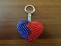 Kľúčenky - Háčkovaný prívesok na kľúče - srdce - 14705716_