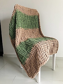 Detský textil - Puffy deka do kočíka 100x80cm hnedo - zelená - 14704229_