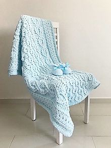Detský textil - Deka do kočíka z Alize Puffy Fine 100x80cm - ľadovo modrá - 14704307_