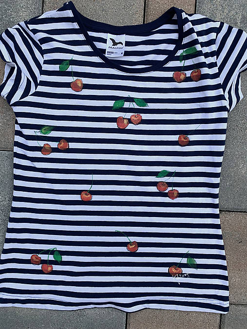 Maľované tričko Cherry