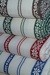 Textil - Látka Výšivka v pruhoch - 14707590_