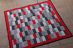 Úžitkový textil - Patchworková deka červená - 14708280_