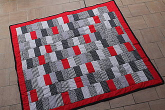 Úžitkový textil - Patchworková deka červená - 14708280_