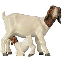 Dekorácie - Borská koza s kozliatkom (5 cm - Pestrofarebná) - 14707070_