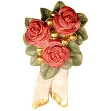 Brošne - Drevená brošňa - kytica ruží - 14707195_