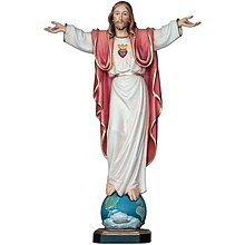 Sochy - Drevená socha Najsvätejšie srdce Ježišovo - 14707546_