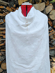 Šaty - Vyšívané mušelínové šaty (rôzne farby) (biela) - 14708878_