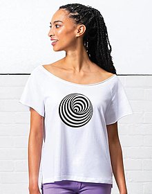 Topy, tričká, tielka - Biele tričko z organickej bavlny s potlačou - 14710653_