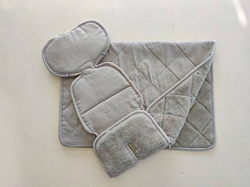 Detský textil - VLNIENKA súprava podložka a deka do autosedačky 100% Merino Top Super WASH Grey 100% lan šedý - 14710919_