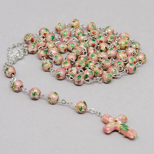 Dekorácie - Ruženec s kvietkami (54cm - Ružová) - 14709353_