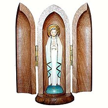 Sochy - Panna Mária Fatimská v kaplnke (8cm - Pestrofarebná) - 14709630_