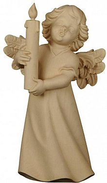Dekorácie - Mária anjel so sviečkou (4 cm - Béžová) - 14710146_