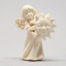 Dekorácie - Mária anjel so slnkom (8 cm - Béžová) - 14710192_