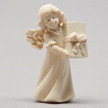 Dekorácie - Mária anjel s darčekom (5 cm - Béžová) - 14710208_