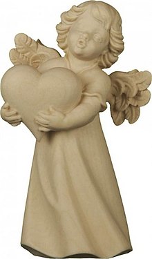 Dekorácie - Mária anjel so srdcom (4 cm - Béžová) - 14710277_