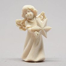 Dekorácie - Mária anjel s hviezdou (4 cm - Béžová) - 14710288_