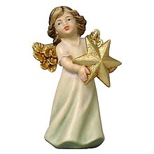 Dekorácie - Mária anjel s hviezdou (4 cm  - Pestrofarebná) - 14710289_