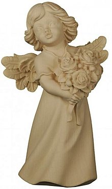Dekorácie - Mária anjel s ružami (5 cm - Béžová) - 14710344_