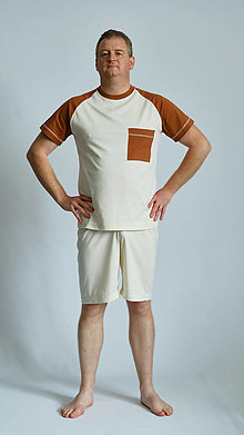 Pánske oblečenie - Pyžamo biobavlna s krátkym rukávom - 14710724_