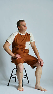 Pánske oblečenie - Pyžamo biobavlna s krátkym rukávom - 14710747_