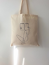 Nákupné tašky - •ručne maľovaná plátená taška - Knihomolka• - 14709563_
