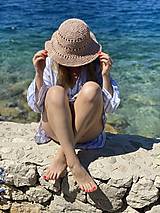 Čiapky, čelenky, klobúky - Letný slamený klobúk - 14709799_