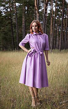 Šaty - Bavlnené košeľové šaty Melisa s bodkami - ružovkasté - 14709398_