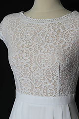 Šaty - Biele svadobné šaty lemované bavlneným pásikom (cena závisí od sukne) - 14712557_