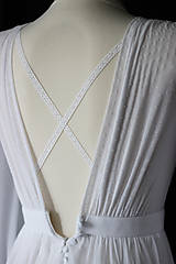 Šaty - Biele boho svadobné šaty s dlhým rukávom - 14712574_