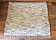 Úžitkový textil - Tkaný koberček - rohožka s bordovo moka vlnou  70 x 62 cm - 14713149_