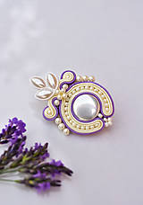 Ozdoby do vlasov - Perlová soutache pineta na svadbu - 14713423_