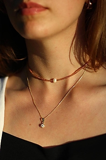 Náhrdelníky - SIMPLE ELEGANCE (náhrdelník z korálok s riečnou perlou - 14712338_