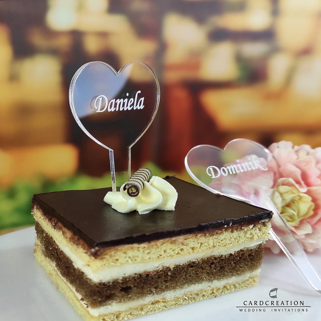 Svadobná menovka ako zápich do koláča (20-40 ks)