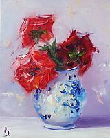 Obrazy - Obraz "Ruže 3" - olejomaľba na plátne, 24x30 cm - 14712953_