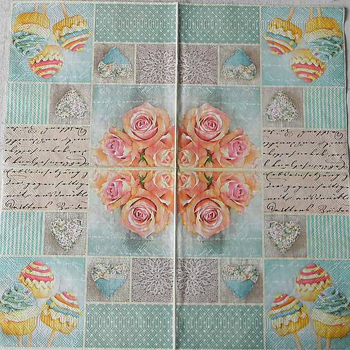 Papier - Vintage srdiečka-servítka - 14711673_