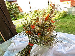 Dekorácie - Prírodná svadobná kytica - 14714850_