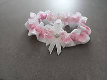 Ružový svadobný podväzok pre nevestu (mašlička)