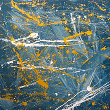 Obrazy - Abstraktný obraz v rozmere 50x50cm (Shallow Autumn Yellow - Plytká Jesenná Žltá) - 14714483_