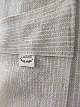 Pánske oblečenie - Ľanová pánska prúžkovaná košeľa s krátkym rukávom - 14714977_